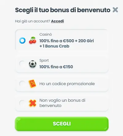 Cazimbo Casino Italia registrati